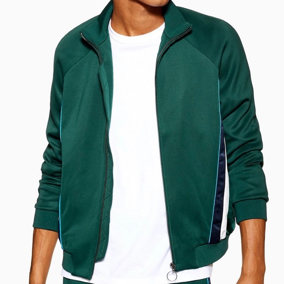 TOPMAN GREEN TRACK JACKET: BRAND NEW - Picture 1 of 10